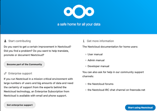 The Final Nextcloud Welcome Slide