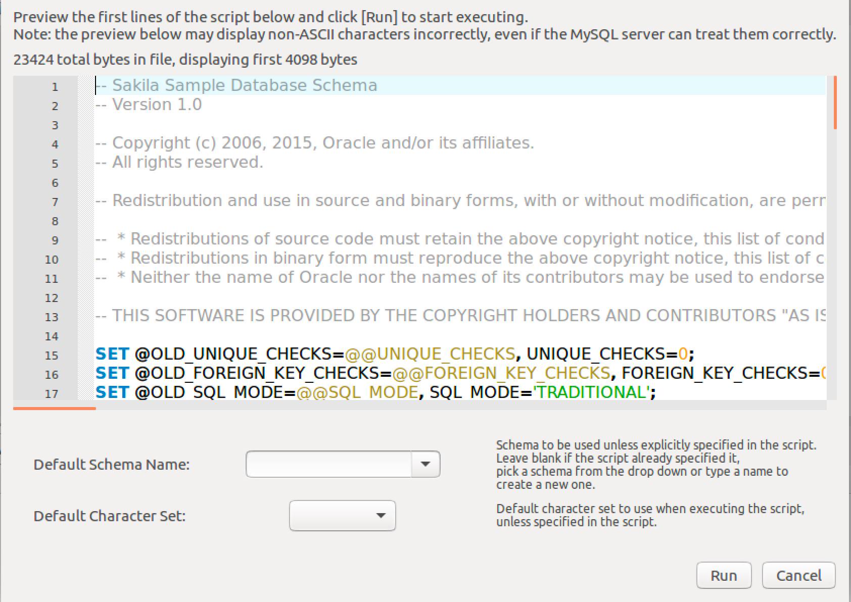 MySQL Workbench Script MySQL Workbench Script