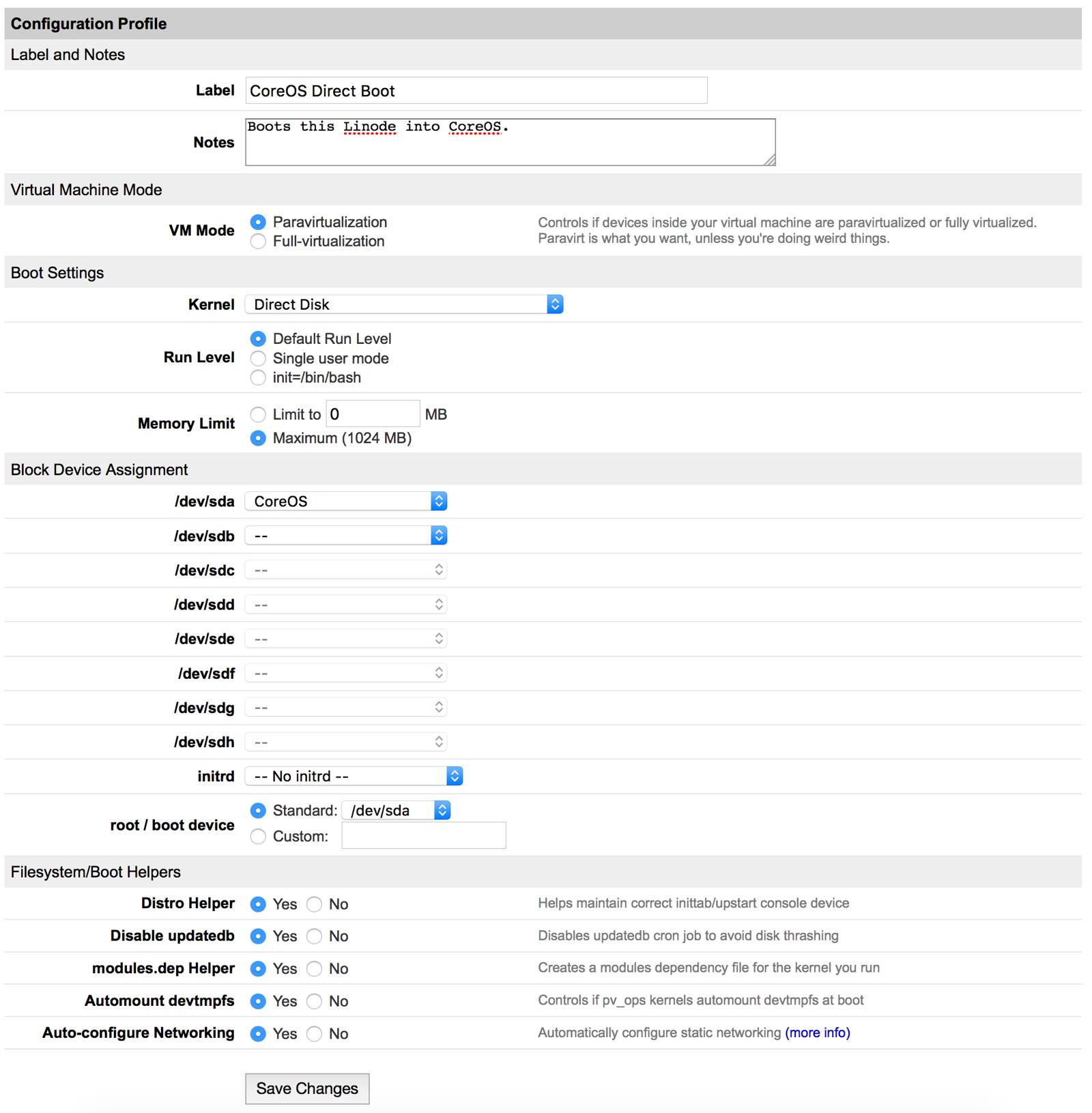 Configuration profile Configuration profile