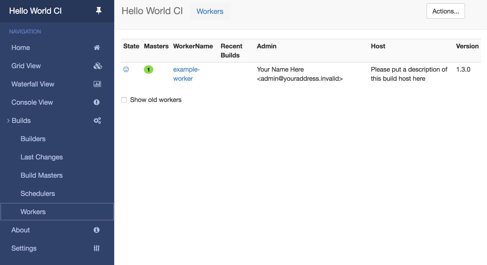 Buildbot Workers Page Buildbot Workers Page