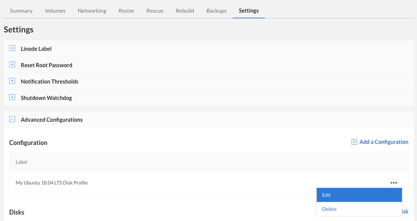 Selecting the active configuration profile Selecting the active configuration profile