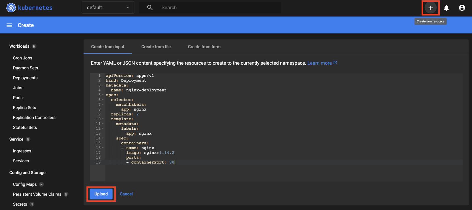 Create Resource Create Resource