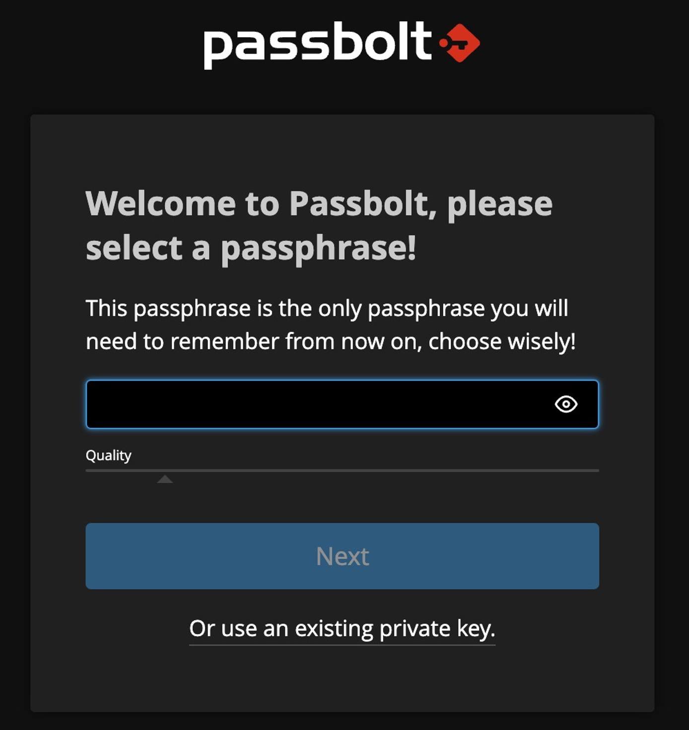 Screenshot of Passbolt passphrase Screenshot of Passbolt passphrase